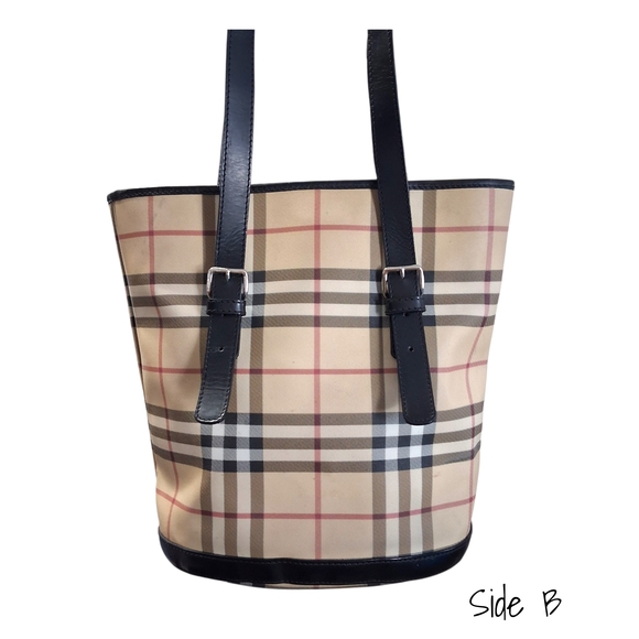 Vintage Burberry London Nova Check Bucket Bag Classic Plaid - Picture 2 of 12